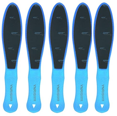 YNR Double-Sided Foot File - 5 Pieces Pedicure Foot Files for Hard Skin, Dead Skin and Calluses Remover, Reusable & Durable Foot Rasp for Manicure | (Blue)