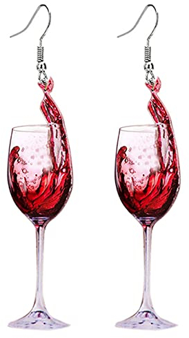 coadipress Lebensechte 3D-Bierkrug-Hängeohrringe für Frauen und Mädchen, Acryl, Weinglas-Ohrringe, lustige Essenssaft-Ohrringe, kreativer Party-Schmuck, Acryl, Unnow
