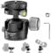 NEEWER Low Profile Tripod Head, Heavy Duty Low Center of Gravity Ballhead with Damping, Dual 360° Panorama Structure on Arca Plate & Base for Tripod Monopod Camera Camcorder, Max Load 55lb/25kg, GM29