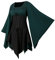 NFAOEGJ Traditional Irish Renaissance Medieval Costume for Women - Green Short Dress With Corset and Long Trumpet Sleeve - Halloween Victorian Outfit (Green, XXL)