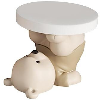 perfk Bär Statue Beistelltisch Sofa Ecktisch Nachttisch Nordische Harz Skulptur Beistelltisch Tier Couchtisch für Heimdekoration,