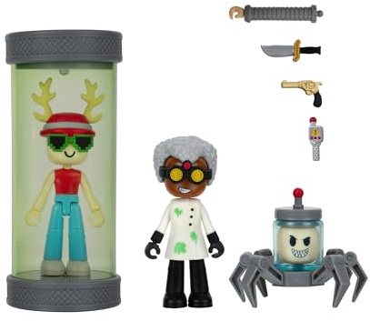 DevSeries Murder Mystery 2: Research Facility Game Pack - Two 2.75-Inch Action Figures with Light-Up Lab Capsule, Accessories, and Exclusive Virtual Item Code
