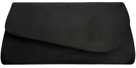 YYW Clutch-Tasche für Damen, Wildleder, Abendtasche, Hochzeit, Clutch, Geldbörse mit abnehmbarem Kettenriemen, einfarbig, Schulter-Handtasche für Brautpartys, Abschlussbälle, Schwarz , Einheitsgröße