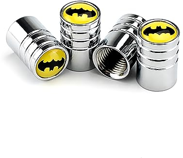 VeroCh 4 Stück Auto Reifenkappen Staubkappen,Rostfrei Ventilkappen Mit Dichtung,Für Batman Alto Across Lgnis Solio Grand,Stabilen Reifendruck,Ventilkappen Ventildeckel