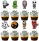 Gyufise Skellington - Juego de 40 adornos para cupcakes de Halloween, diseño de calavera y fantasma, para bodas, aniversarios, fiestas de cumpleaños