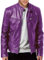 Veste en cuir PU pour homme, noir, couleur unie, blouson de motard, chaud, coupe-vent, avec poches, pour les sports de plein air, style vintage, lilas, XXXXL