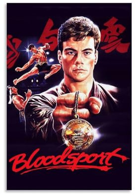 INEOUT Bloodsport Vintage-Film-Poster, dekoratives Gemälde, Leinwand-Wandposter und Kunstdruck, modernes Familienschlafzimmer-Dekor-Poster, 20 x 30 cm