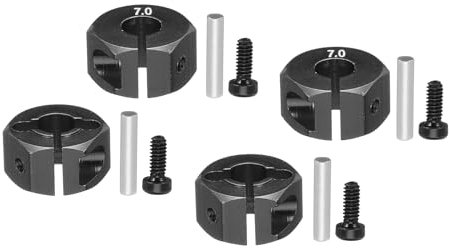 Sourcing Map Aluminum 12mm 7.0 RC Wheel Nut Hex Drive with Pins Screws for RC Model Car Trucks Off Road Car Upgraded Parts Pack of 12 (Black)