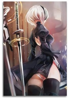 Therapi NieR Automata Spiel-Poster, dekoratives Gemälde, Leinwand, Wandposter und Kunstdruck, moderne Familienschlafzimmer-Dekoration, Poster, 20 x 30 cm