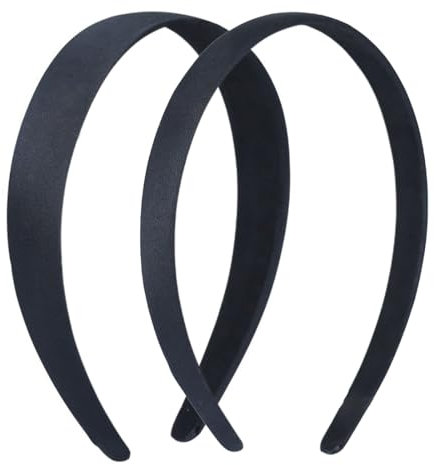 2 Pezzi Cerchietti Semplici Fasce per Capelli, Nero Antiscivolo, 1.5cm/2.5cm per bambini, alla moda, accessori quotidiani per ragazze e donne