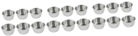 Alipis 18 Pcs tasse de sauce plat de trempette tasses à pouding pudding dessert huilier bidon petrole petit gobelet tasse de ketchup en métal frites assiette de collation Acier inoxydable
