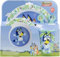 Favourite 2023 Hero Cartoon Character 5pc Breakfast Set Inc Plate, Tumbler, Bowl, Fork, Spoon re-usable Plastic (Bluey)
