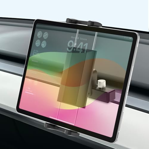 Dosvsi Tesla Tablet Mount for Passenger, Tesla Model Y/3 Co-Pilot Tablet Holder for Air Vent, Anti-Shake 6 Hook Clip, Compatible with 4-13 Devices