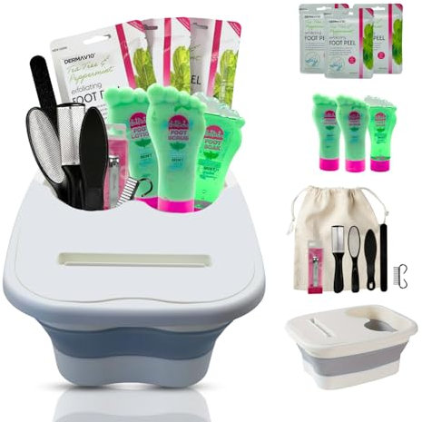 VIKINGTREAT Ultimatives Fußpflege-Pediküre-Paket mit Peeling-Grundlagen für Fußmaske, Fußpeeling-Maske, Fußbad, Pediküre