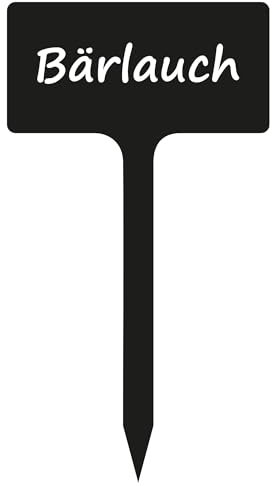 INDIGOS UG - Tuteurs pour plantes en panneau composite d'aluminium - pour jardin, parterre - Ail des ours - 11 cm de haut - Résistant aux intempéries - Panneaux pour plantes étiquetés - Panneaux pour