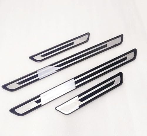 4Stück Auto Edelstahl Einstiegsleisten Schutz für BMW E30 E36 E39 E46 E60 E34 E70 E83 E87 E90 F10 F20 F30 1 2 3 4 5 6 7 X Series, Außentürschwellenschutz Willkommenspedal Türschweller Kratzschutz