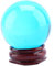 Jwthee Bola de Cristal curativa de 40 mm, Bola de Cristal de Cuarzo Azul Real, Bola de Cristal Decorativa con Soporte de Madera para la Familia Feng Shui, adivino, Regalos de Bruja,