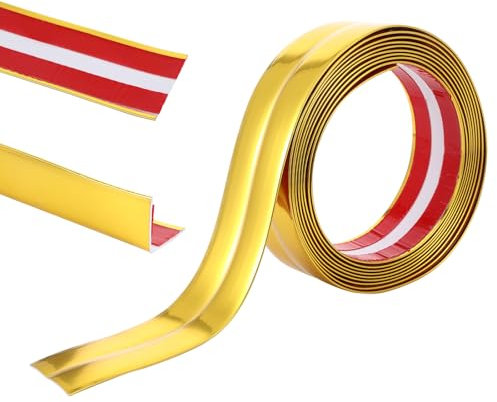 Kantenschutz Wand，Zierleisten Selbstklebend，Dichtungsband，Weichsockelleiste Selbstklebend，Kantenschutz，Wannendichtband，Dichtungsband Selbstklebend für Badezimmer, Küche, Schlafzimmer, Wand，2cm×5m，Gold