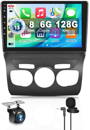 【8 Kern 6+128G】 Hodozzy Carplay Autoradio für Citroën C4L C4 DS4 2013-2017 Android Autoradio 2 Din mit Navi,10 Zoll Touchscreen mit Android Auto/Mirror Link/WiFi/GPS/RDS/FM/Bluetooth/USB+Canbus