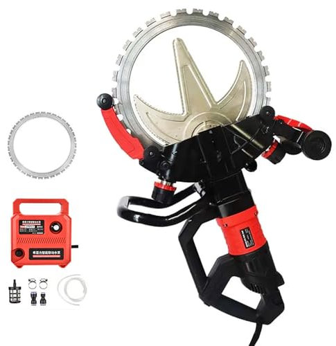 flatpincololee New Electric Concrete Circular Saw 8980W Brush DC Motor with 12inch Diamond Blade (Angle Grinder, Cut Off Saw) Wet/Dry Dust-free Cutter, 29cm Deep Cut for Renovation/Roadwork,1blade