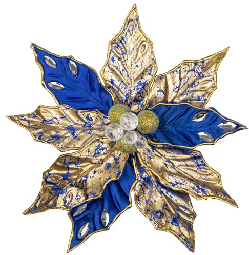 Arborus Weihnachtsblumen Set 3 STK Weihnachtsstern Blüten Künstlich Weihnachtsbaumdeko Dekoblumen für Christbaum Vase Tischdeko Weihnachten Weihnachtsschmuck für Tannenbaum Türkranz Balkon Inenn Deko