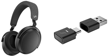 Sennheiser headphone bundle MOMENTUM 4 Wireless Headphones, Black BTD 700 Dongle
