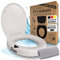 Sani•Bleen® Premium WC Sitzerhöhung 5 cm mit Absenkautomatik – Toilettensitz aus Duroplast mit waschbarem Bezug | Antibakteriell | Für Senioren, Schwangere & nach Operationen | 300 kg belastbar