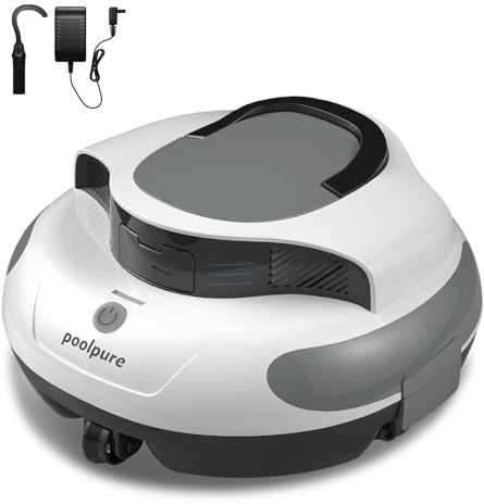 POOLPURE 2026, robot da piscina, batteria da 5000 mAh, pulizia potente, batteria da 120 min, batteria senza fili, aspirapolvere per piscina, parcheggio automatico, indicatori LED, impermeabile IPX8