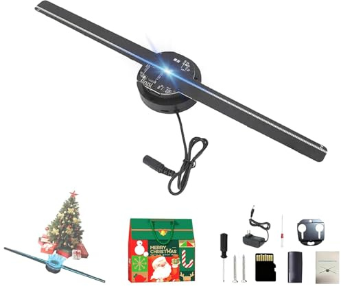 My Holo Screen Ventola Olografica, 3D LED Proiettore (Albero Natale), 16,5 HD, Wi-Fi & APP, per negozio, bar, Natale(1pcs)
