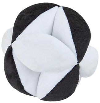 Sterntaler Stoffball aus weichen Stoffkombinationen, Babyspielzeug mit Knisterpapier, Quietsche und Rassel, 14 × 14 × 14 cm – bunt