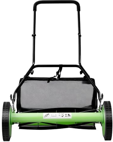 Tondeuse à Gazon Manuelle 20 Pouces, Tondeuse HélicoïDale Manuelle avec Paniers De Ramassage à Herbe, 5 Lames en Acier, Largeur De Coupe 50 Cm, Réglage Hauteur De Coupe sur 9 Niveaux, Jusqu’à 500 m²