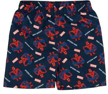 Marvel Spiderman Badeshorts für Jungen - Kinder Badehose Schwimmhose Boardshorts Badekleidung Hose Blau