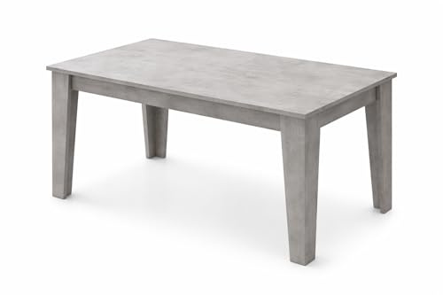 Bricozone Tavolo Da Pranzo Allungabile 140 200 Cm Per 8 Persone Design Moderno Con Gambe A Spillo Piano In Melaminico Per Cucina Soggiorno Sala Da Pranzo 140X90X78 Cm (Grigio cemento)