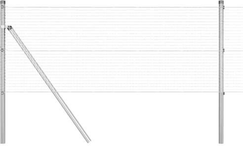 Stahlzaunpfosten silber für 8 m Zaun mit 19 x 19 mm Maschen