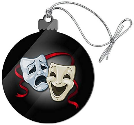 GRAPHICS & MORE Drama Comedy Tragdy Masken Theater Acryl Christbaumschmuck Weihnachtsbaum Urlaub Ornament