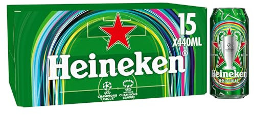 Heineken Lager Beer Cans, 15x 440ml