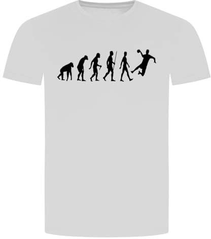 Evolution Handball T-Shirt - Handballer Handballspiel Werfen Sprungwurf Weiß S