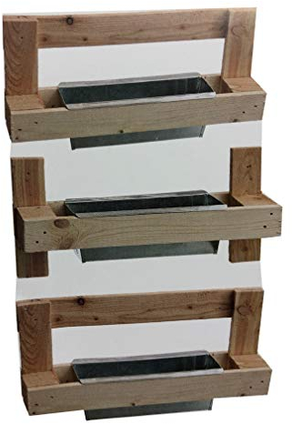 Dragimex 3er Set Blumenkasten Palettenpflanzkasten Holz Plus Pflanzgefäße verzinkt Einwegpaletten Einsatz Blumen Pflanzen Kräuter