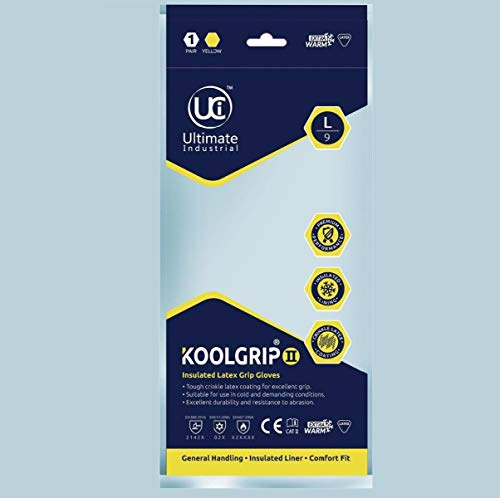 UCI Koolgrip-II dicker Latexhandschuh mit hoher Sichtbarkeit, Größe XL, 1 Paar