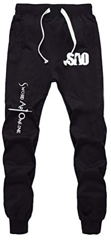 WANHONGYUE Anime Sword Art Online SAO Sweatpants Jogginghose Cosplay Kostüm Lange Trousers Sporthose Trainingsanzug mit Taschen Schwarz 8 XXXL