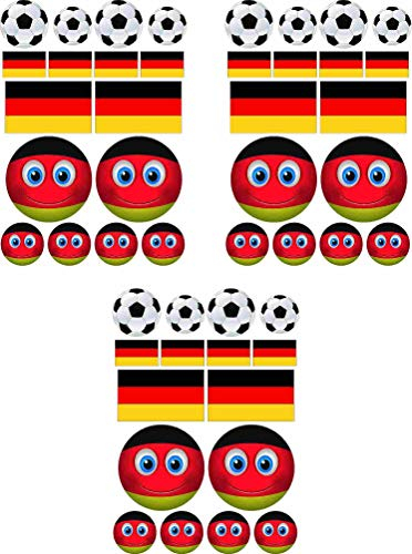 kleberio Aufkleberset Deutschland Flagge Fahne Fußball Auto Motorrad wetterfest Autoaufkleber Wohnmobil WM EM Germany Wohnwagen Moped LKW Coole Sticker Set Car Sticker Aufkleber Auto 3 Sets