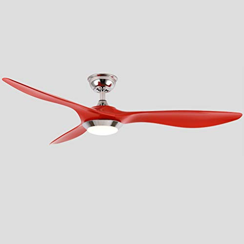 LXHK Ventilatori da Soffitto con Luce e Telecomando, Ventilatore a Soffitto Con Luci a LED, 3 Velocità, 3 Colori Dimmerabili, 24W Silenziosa Plafoniere per Soggiorno Camera da Letto,Rosso