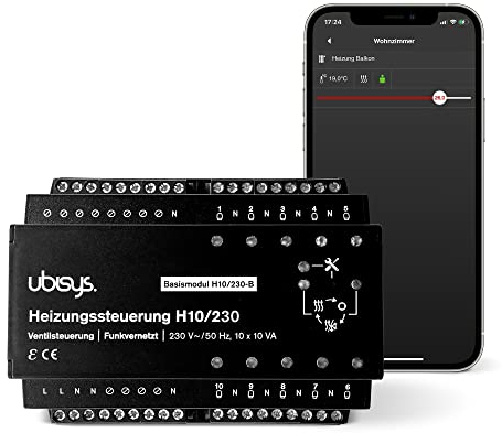 ubisys Zigbee Heizungssteuerung H10 für Fußbodenheizungen: Smarte Funk-Heizungssteuerung zum Nachrüsten für eine Temperaturregelung per App – für mehr Komfort und Kosteneinsparung.