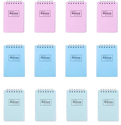 NUOBESTY 12 Stück Kleines Notizbuch Drahtgebundener Notizblock Oben Gebundenes Spiralblock A7 Briefpapier Notizbuch Tragbares Notizplaner-Pad (Zufällige Farbe)