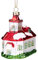 BRUBAKER Verschneite Kirche - Handbemalte Weihnachtskugel aus Glas - Mundgeblasener Christbaumschmuck Figuren lustig Deko Anhänger Baumkugel - 9.5 cm