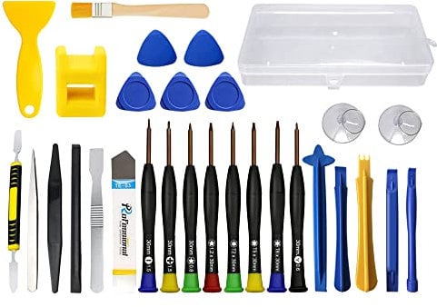 RealPlus 30 in 1 Kit di Strumenti di Riparazione del Telefono, Strumenti di Riparazione Elettronica 8 Cacciaviti Magnetici e Strumenti di Apertura della Leva, Adatto per Phone, Tablet(30PCS)