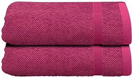 PANA Handtuch Frottierserie • Frottee Handtücher Set • Kleines Gästehandtuch • 100% Baumwolle • Hautverträglich • Ökotex Zertifiziert • 2er Pack Gästetuch 30 x 50 cm • Beere