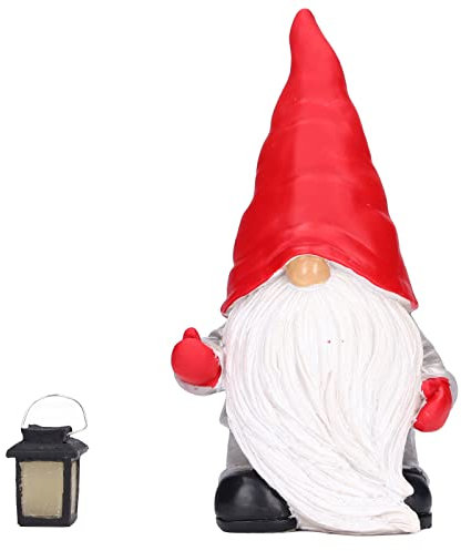 Haofy Garden Resin Gnome Statue, Red Santa Claus Like Home Desktop Indoor Outdoor Garden Courtyard Lawn Decoration