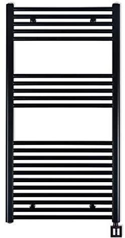Eco Radiateur - Sèche-serviette électrique – Radiateur salle de bain programmable – Porte serviette avec minuterie – Chauffage pour salle de bain - Fabriqué en Allemagne (1175HX600L, Noir)