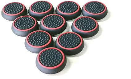 Confezione da 10 tappi per levetta del pollice per controller analogico per PS4 Xbox ONE 360 accessori (nero rosso)